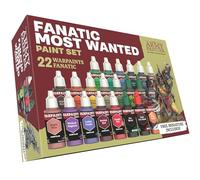 The Army Painter, Warpaints Fanatic Most Wanted Paint Set, 22 x 18 ml Peintures Acryliques incl. Teintes de Peau, Métalliques, Effets, Lavis, Apprêt & 1 Figurine - Peinture D&D & Warhammer.