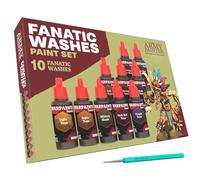 The Army Painter, Warpaints Fanatic Washes Set Combo, 10 x 18 ml Peintures Acryliques, incl. 1 Pinceau - Lavis et Ombres pour modèles de figurines, figurines Warhammer & D&D.