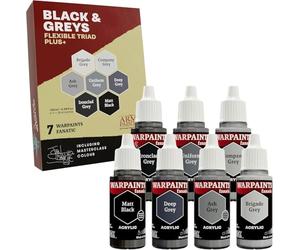 The Army Painter, Warpaints Flexible Triad Plus+: Black & Grey 7x18ml