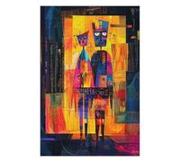 The Arnolfini Portrait - Geometric Abstract Expressionism, Puzzle en Bois pour Adultes, 1000 PCS