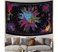 THE ART BOX Affiche Decoration Murale Deco Chambre Aesthetic Tapisserie Murales Boheme Room Decor Salon, 100% Coton, Soleil Tentures, Multicolore, L (135 x 200 cm / 54 x 82 pouces)