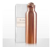 THE ART BOX Bouteille d'eau en cuivre pur de 1000 ml - Grand design ayurvédique avec couvercle anti-fuite et fond antidérapant pour boire, voyage, fitness, sport et yoga