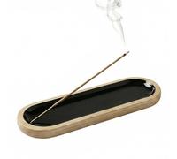 The Art Box Brûleur d'encens Peint à la Main Noir - 30,5 x 10,2 x 2,5 cm - Long Plateau en Bois pour bâtons d'encens - Cadeau Moderne - Porte-encens - Méditation et Yoga