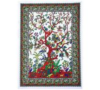 THE ART BOX tapisserie arbre de vie blanc tenture murale tapisseries psychédéliques coton indien affiche petite feuille de pique-nique décoration murale plafond Art mural
