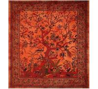 THE ART BOX Tapisserie murale orange arbre de vie - Tapisserie psychédélique - En coton indien - Double couvre-lit - Décoration murale - Petite taille - 30 x 40 pouces
