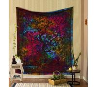THE ART BOX Tenture Murale Arbre de Vie Esthétique Tapisserie Arc-en-ciel - 140x210cm Couverture Murale Coton Indien Psychédélique Tapisseries Hippie pour Décoration Intérieure