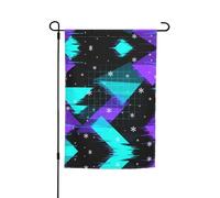 The Art of Glitching Drapeau de jardin double face 30,5 x 45,7 cm - Décoration de cour extérieure résistante à la décoloration - Bannière décorative saisonnière pour terrasse et pelouse