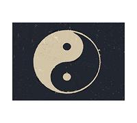 The Art Stop Painting Drawing Taoist Philosophy Yin Yang Black White Framed Print F12X4590