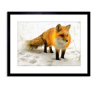 The Art Stop Photo Painting Red Fox Winter Snow Cute Framed Print F97x11703