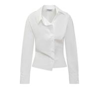 The Attico - Asymmetric Cotton Poplin Shirt - Femme - Blouses et Chemises - Blanc - Taille: 40 FR