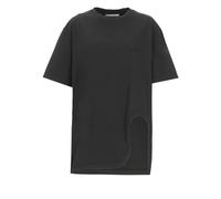 The Attico - Asymmetric Cotton T-Shirt - Femme - Tops - Noir - Taille: 36 FR