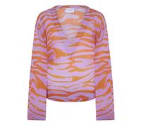 The Attico - Blouse à col en V à imprimé animalier - Femme - Blouses et Chemises - Multicolore - Taille: 38 FR