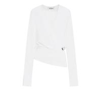 The Attico - Blouse portefeuille - Femme - Blouses et Chemises - Blanc - Taille: 42 FR