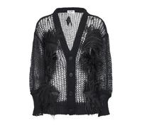 The Attico - Cardigan Orné de Plumes - Femme - Pulls - Noir - Taille: 38 FR