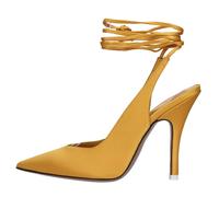 The Attico - Escarpins Slingback Venus en Satin - Femme - Chaussures - Jaune - Taille: 36 EU