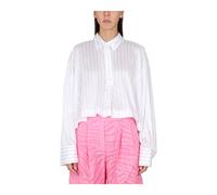 The Attico - Chemise Courte Rayée - Femme - Blouses et Chemises - Blanc - Taille: 36 FR