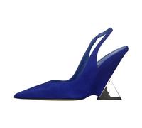 The Attico - Escarpin slingback Cheope 105 en daim - Femme - Chaussures - Bleu - Taille: 41 EU