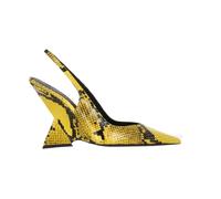The Attico - Escarpins Slingback à Imprimé Serpent - Femme - Chaussures - Jaune - Taille: 39 EU