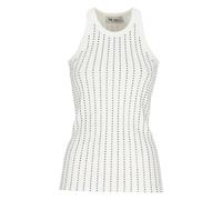 The Attico - Haut en coton orné de cristaux - Femme - Tops - Blanc - Taille: 40 FR