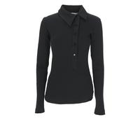 The Attico - Haut en maille côtelée à col - Femme - Pulls - Noir - Taille: 40 FR