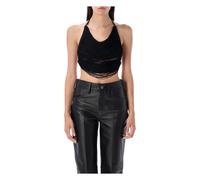 The Attico - Haut Noir à Franges Aw25 - Femme - Tops - Noir - Taille: 38 FR