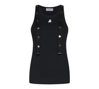 The Attico - Haut Noir en Tricot Côtelé avec Logo - Femme - Tops - Noir - Taille: 40 FR