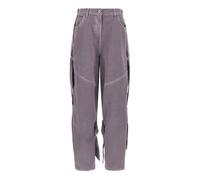 The Attico - Jean Teint en Pièce avec Rubans Latéraux - Femme - Jeans - Violet - Taille: W26