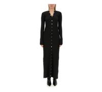 The Attico - Long Ribbed Cardigan - Femme - Robes - Noir - Taille: 38 FR