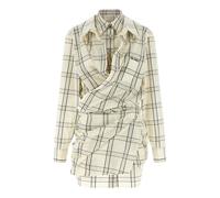 The Attico - Mini-robe chemise à carreaux en popeline de coton - Femme - Robes - Multicolore - Taille: 36 FR
