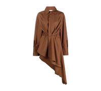 The Attico - Mini-robe chemise marron en coton - Femme - Robes - Brun - Taille: 38 FR