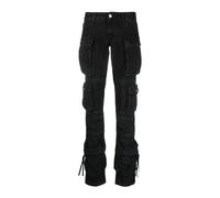 The Attico - Pantalon Long en Coton Noir - Femme - Pantalons - Noir - Taille: W26
