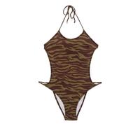 The Attico - Printed Halter One-piece - Femme - Maillots de bain - Vert - Taille: 36 FR