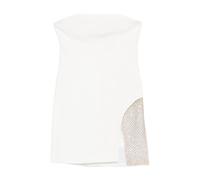 The Attico - Robe Blanche Courte sans Bretelles avec Fente Latérale - Femme - Robes - Blanc - Taille: 38 FR