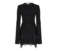 The Attico - Robe en maille à franges - Femme - Robes - Noir - Taille: 38 FR