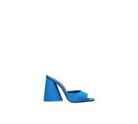 The Attico - Sandal en Satin Bleu à Bout Ouvert - Femme - Chaussures - Bleu - Taille: 37 EU