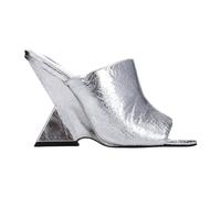 The Attico - Sandale à Talon Haut en Cuir Gris - Femme - Chaussures - Gris - Taille: 37 EU