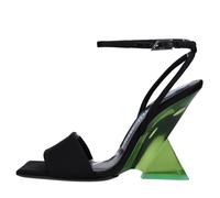 The Attico - Sandales Cheope en satin - Femme - Chaussures - Noir - Taille: 36 EU