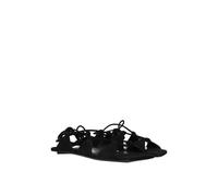 The Attico - Sandales plates en cuir noir - Femme - Chaussures - Noir - Taille: 36 EU