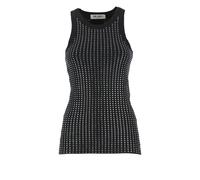The Attico - Top en coton noir orné de sequins - Femme - Tops - Noir - Taille: 38 FR