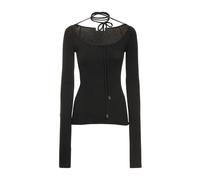 The Attico - Top en maille à col large - Femme - Pulls - Noir - Taille: 42 FR