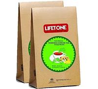 Thé au gingembre Moringa, Lifetone Tea for Better Life, Thé énergétique, Detox et Immunité (40 sachets de thé)