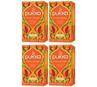 Thé au gingembre Pukka Three - 20 sachets de thé (paquet de 4)
