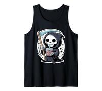 Thé au Lait à Bulles Kawaii Grim Reaper Halloween Boba Tea Débardeur