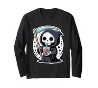 Thé au Lait à Bulles Kawaii Grim Reaper Halloween Boba Tea Manche Longue