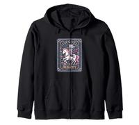 The Audacity Squelette Licorne Tarot Carte Fantaisie Drôle Sweat à Capuche