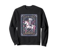 The Audacity Squelette Licorne Tarot Carte Fantaisie Drôle Sweatshirt