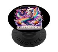 The Audacity Tarot Mermaid Squelette Chignon désordonné Arc-en-Ciel PopSockets PopGrip Adhésif