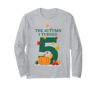 The Autumn I Turned 5 Clean Fall Vector 5e Anniversaire Manche Longue