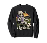 Thé aux Bulles de Taro drôle UFO Alien Soccer Field I Live Here Sweatshirt