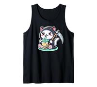 Thé aux bulles japonais, thé boba kawaii anime Neko Grim Reaper Cat Débardeur
